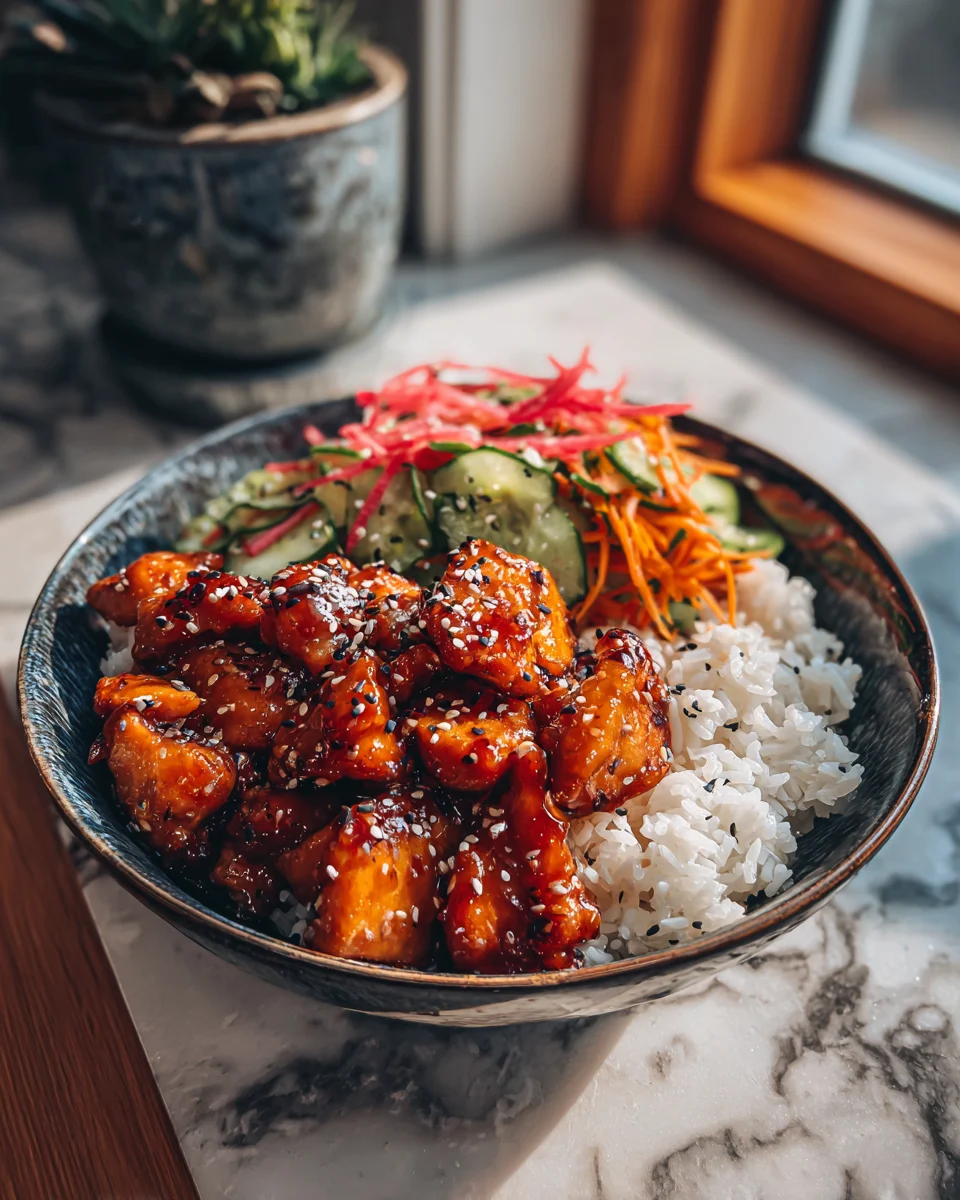 Honey Garlic Chicken Rice Bowls
