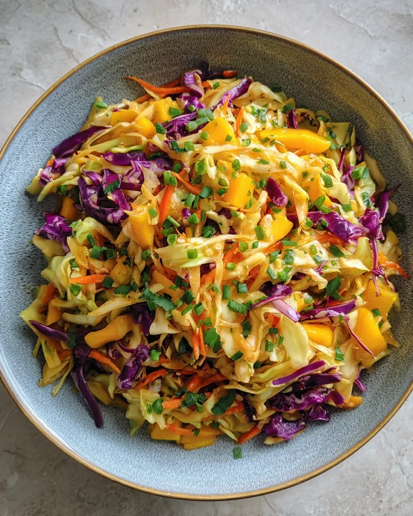 Honey Lime Mango Cabbage Slaw