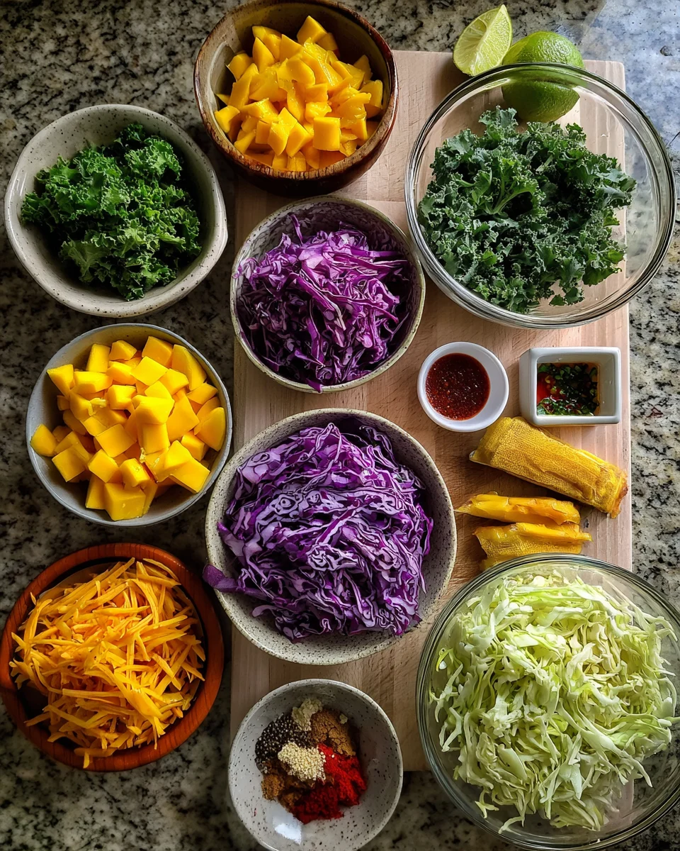 Honey Lime Mango Cabbage Slaw