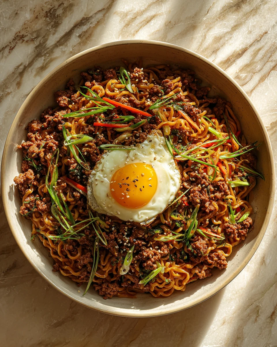 Korean Ground Beef Noodles