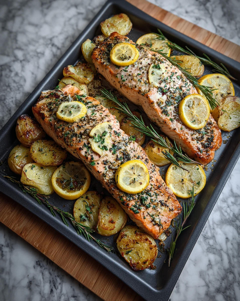 Lemon Herb Butter Salmon Bake