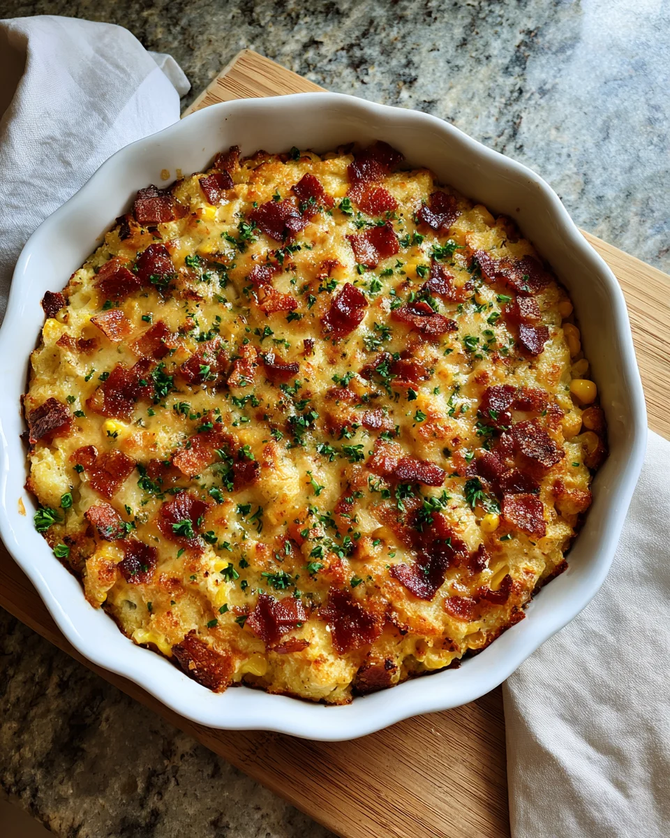 Loaded Bacon Cheddar Corn Casserole