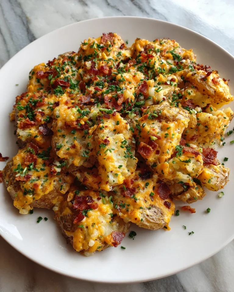 Loaded Cheddar Ranch Smashed Potatoes