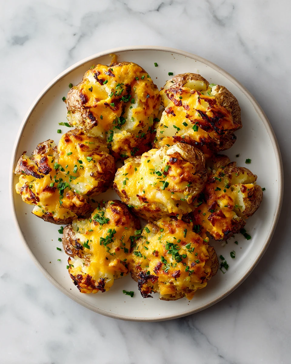 Loaded Cheddar Ranch Smashed Potatoes