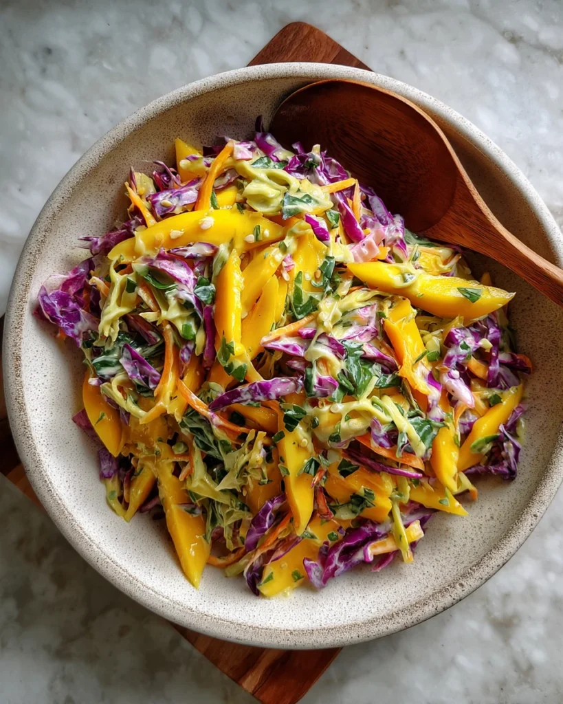 Mango Slaw Bowls with Honey Lime Cream