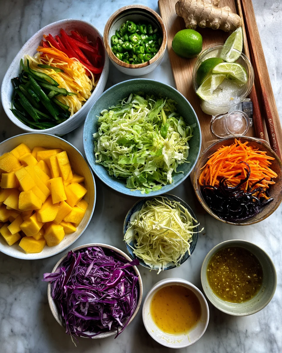 Mango Slaw Bowls with Honey Lime Cream