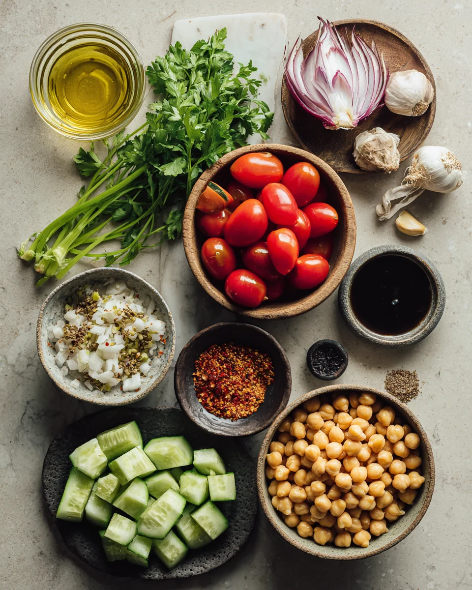 Mediterranean Chickpea Cucumber Salad