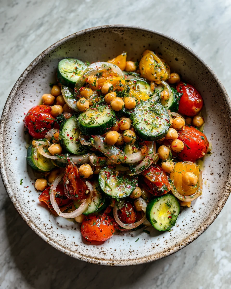 Mediterranean Chickpea Cucumber Salad