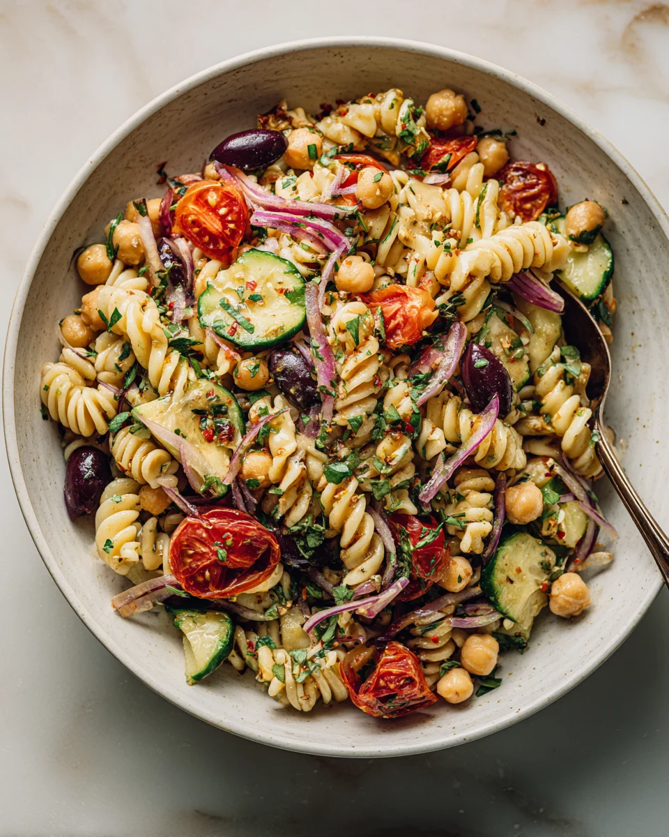 Mediterranean Chickpea Pasta Salad