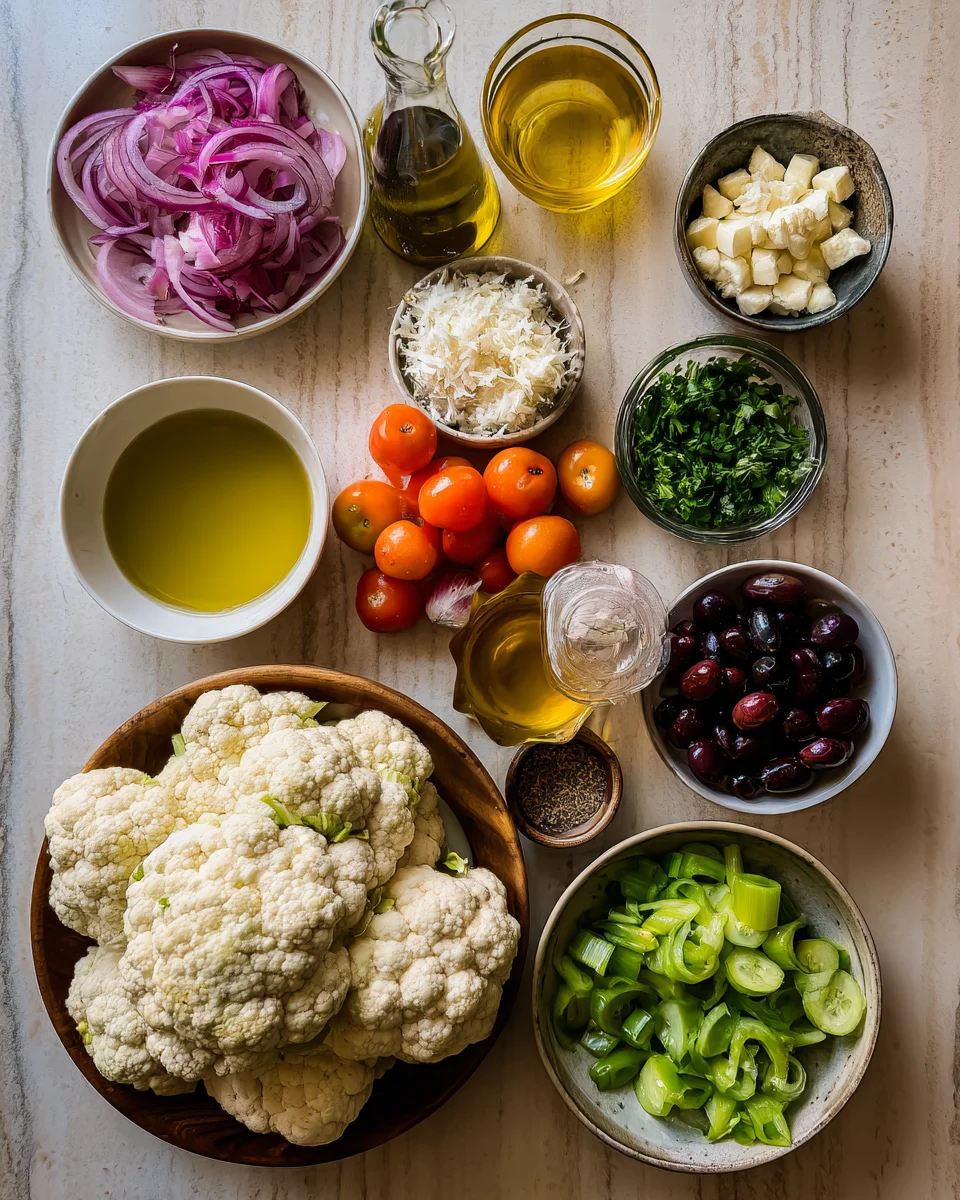 Mediterranean Marinated Cauliflower Salad