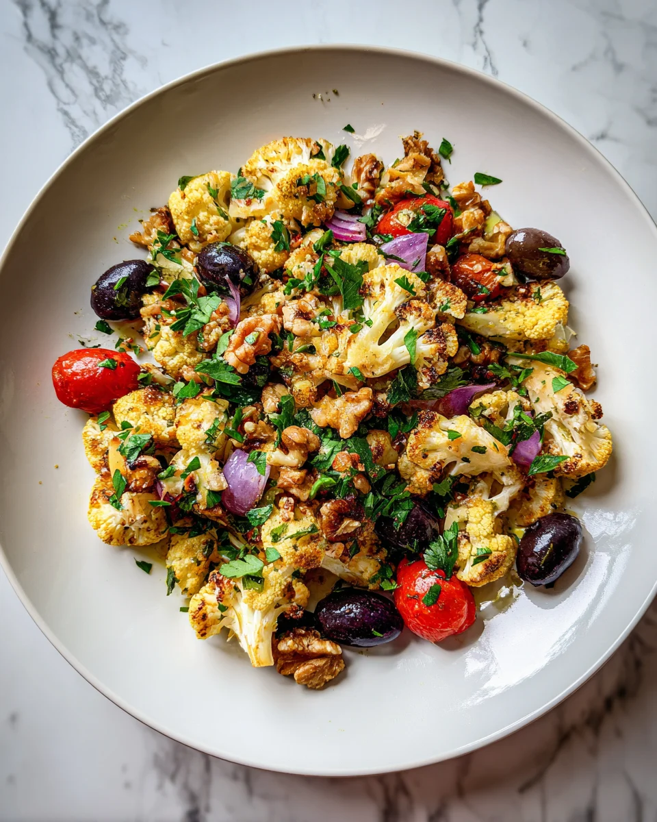 Mediterranean Marinated Cauliflower Salad
