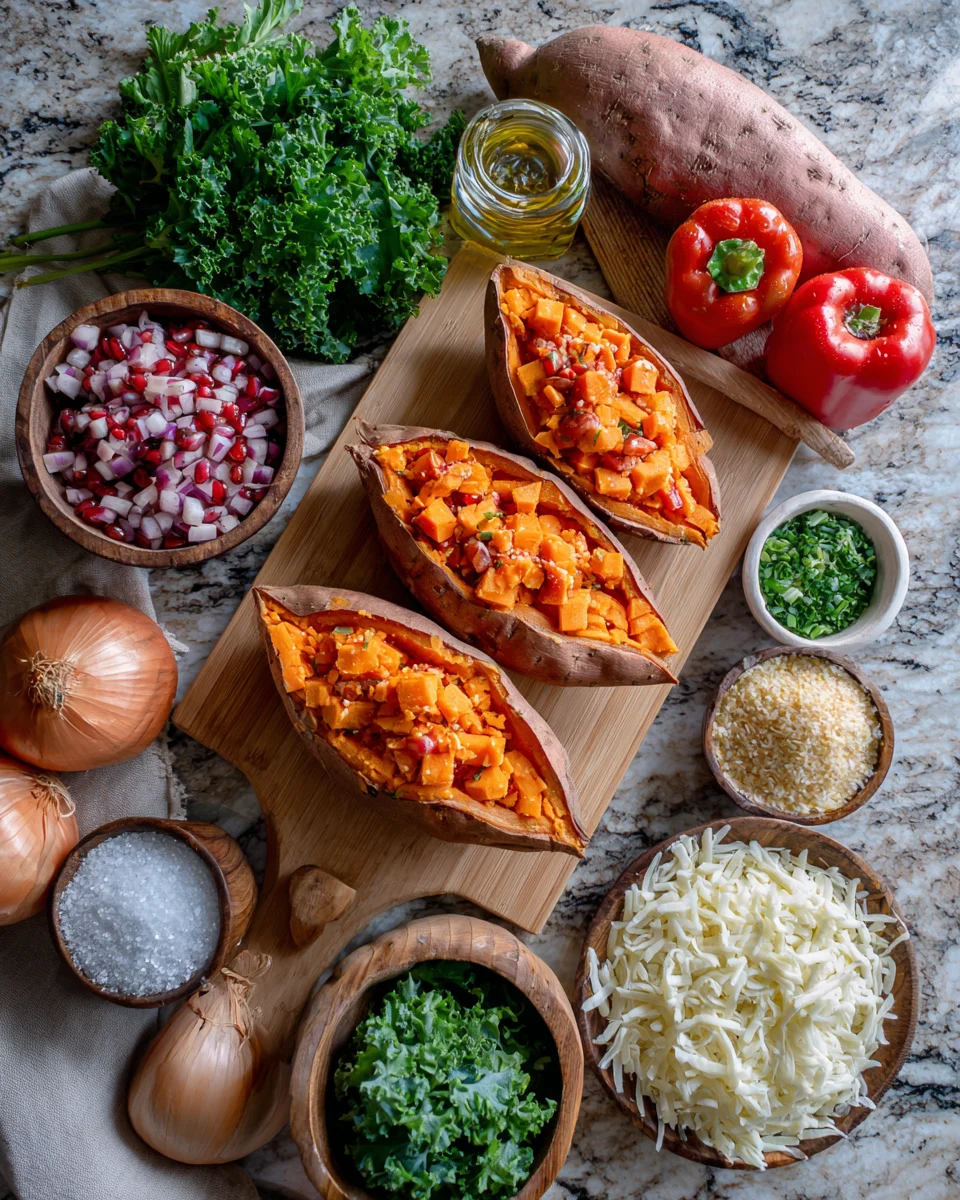 Mediterranean Stuffed Sweet Potato Boats
