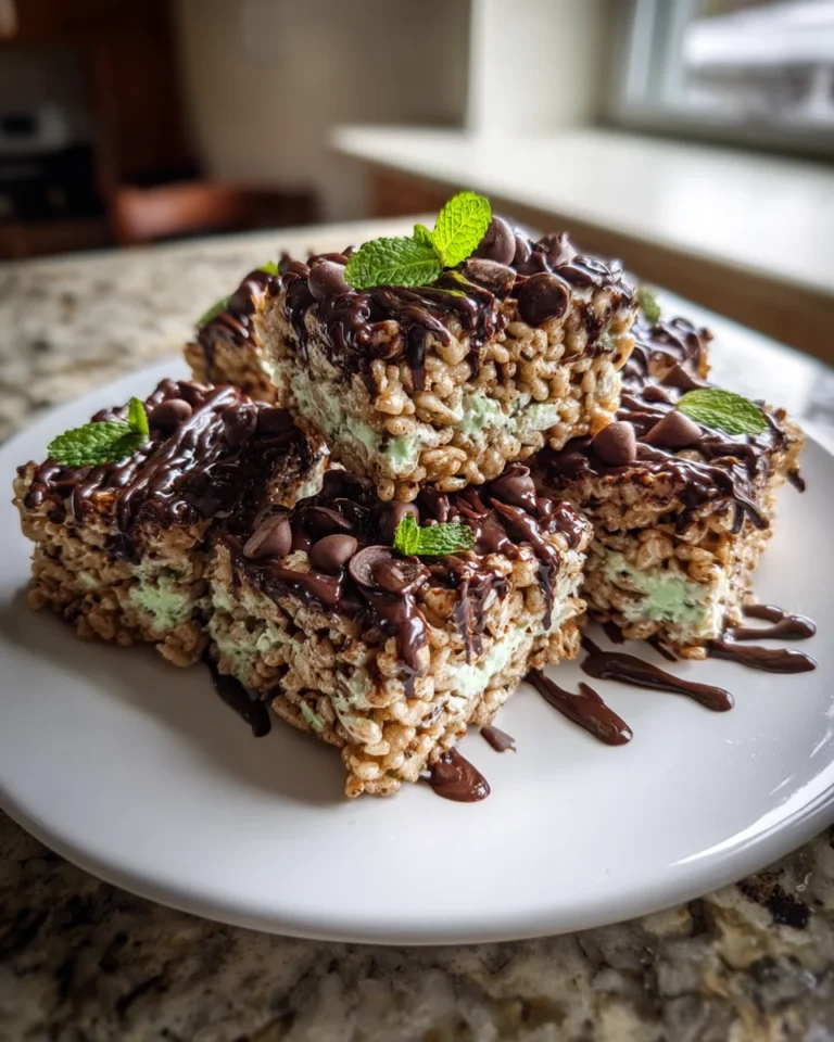 Mint Chocolate Chip Rice Krispie Treats