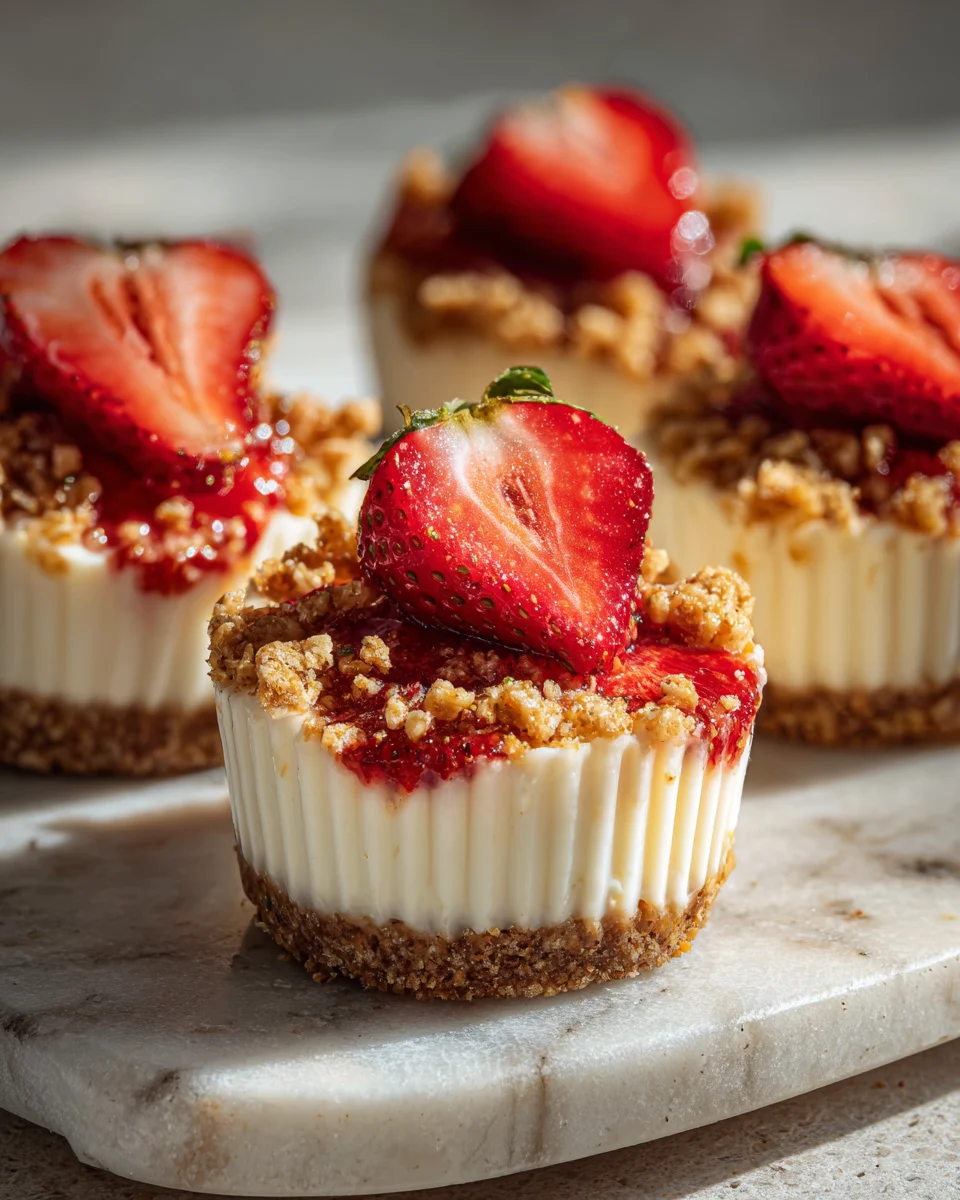 No-Bake Strawberry Cheesecake Crunch Cups