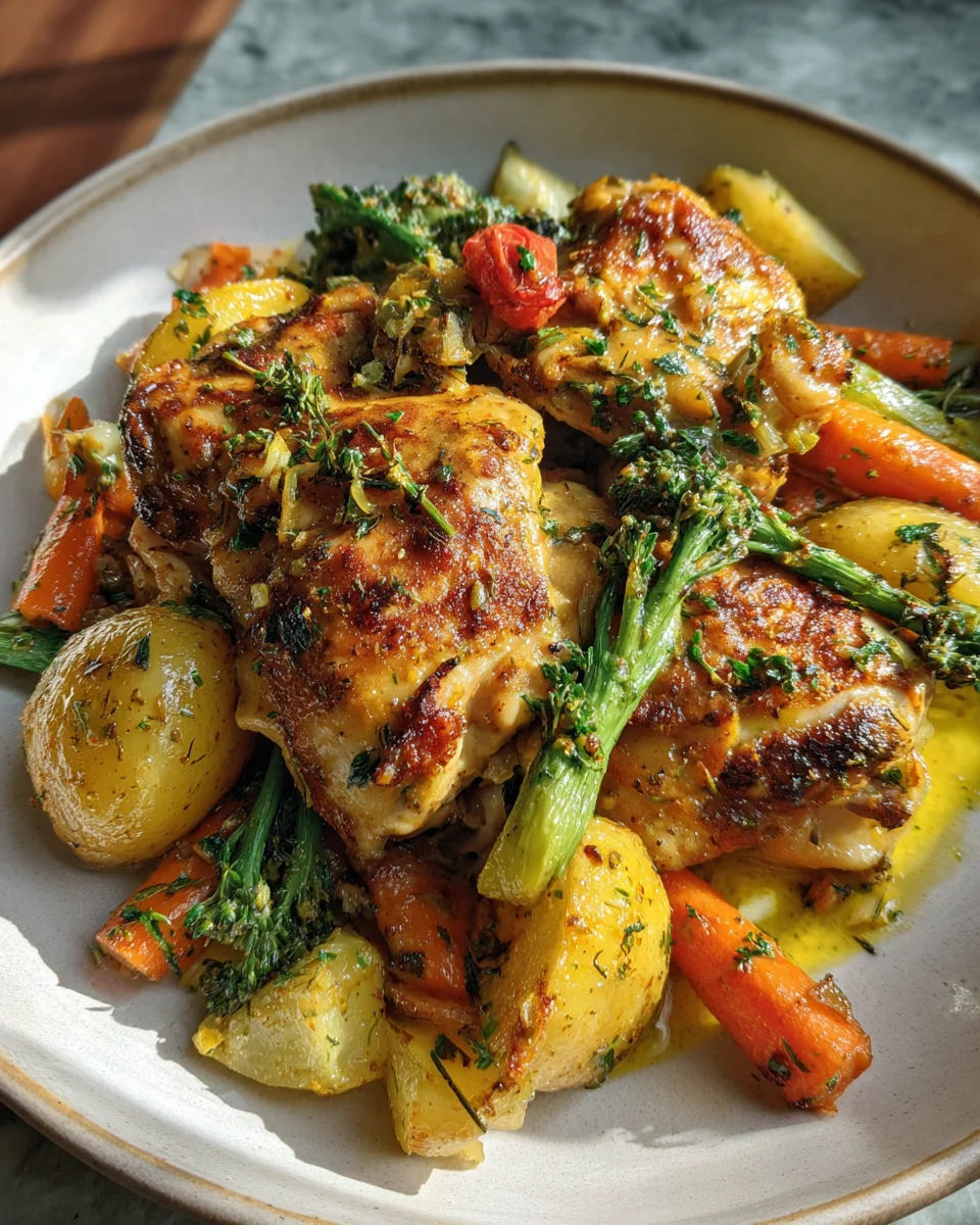 One-Pan Garlic Butter Chicken and Vegetables
