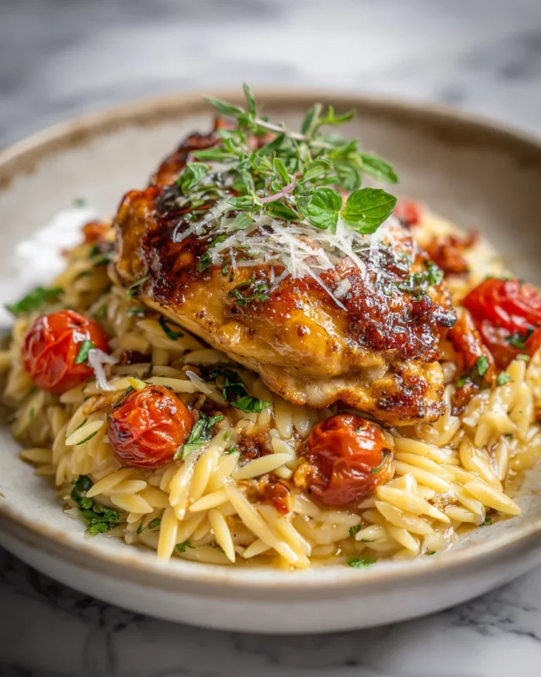 One-Pan Tuscan Garlic Chicken and Orzo