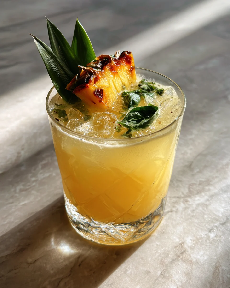 Pineapple Basil Smash Cocktail