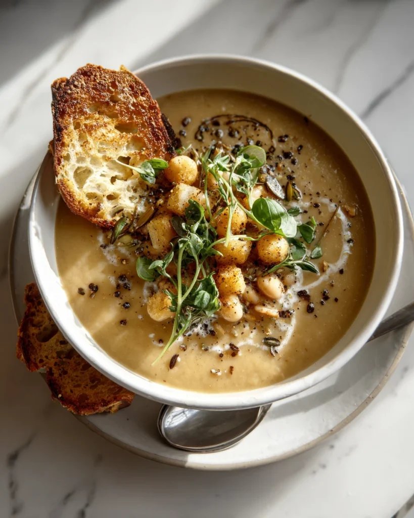 Roasted Garlic White Bean Soup