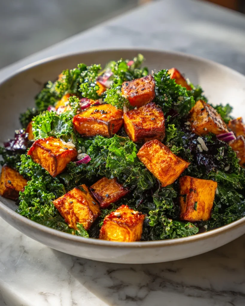 Roasted Sweet Potato Kale Salad