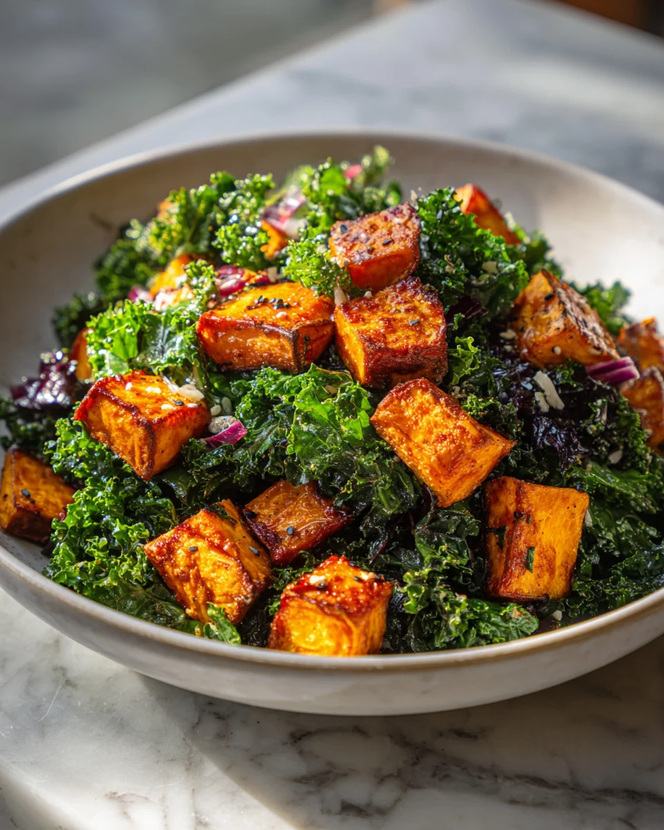 Roasted Sweet Potato Kale Salad