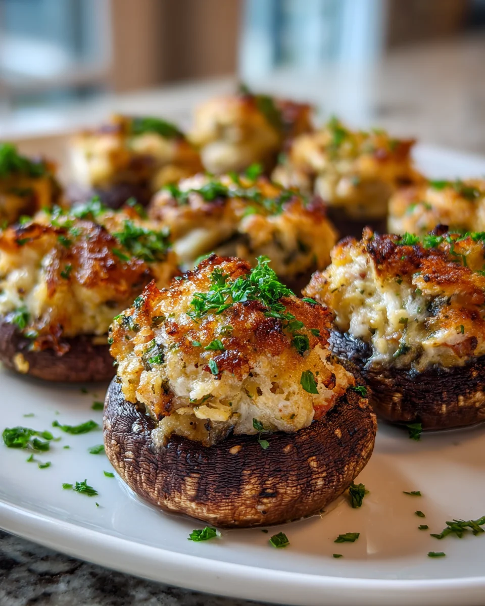 Seafood Stuffed Mushrooms
