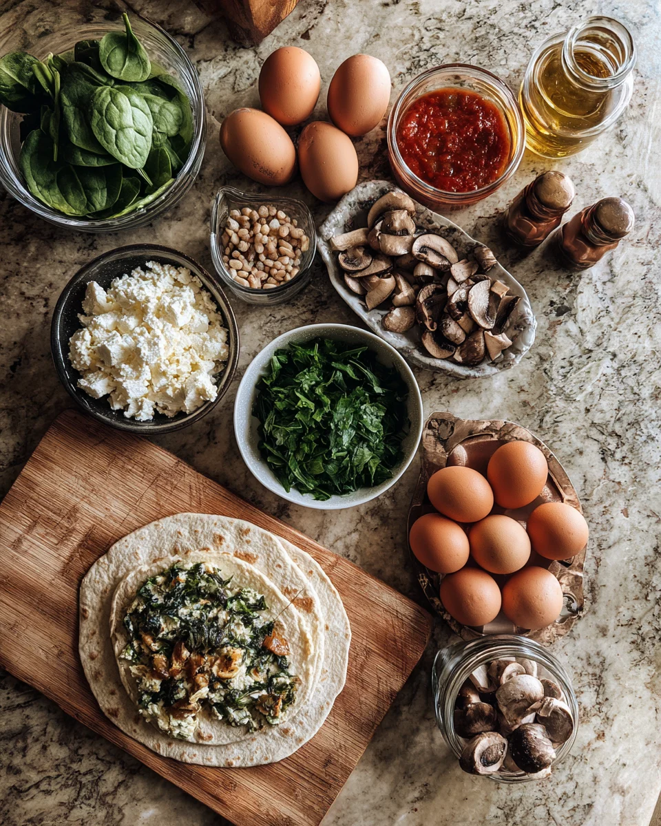 Spinach Feta Breakfast Wraps