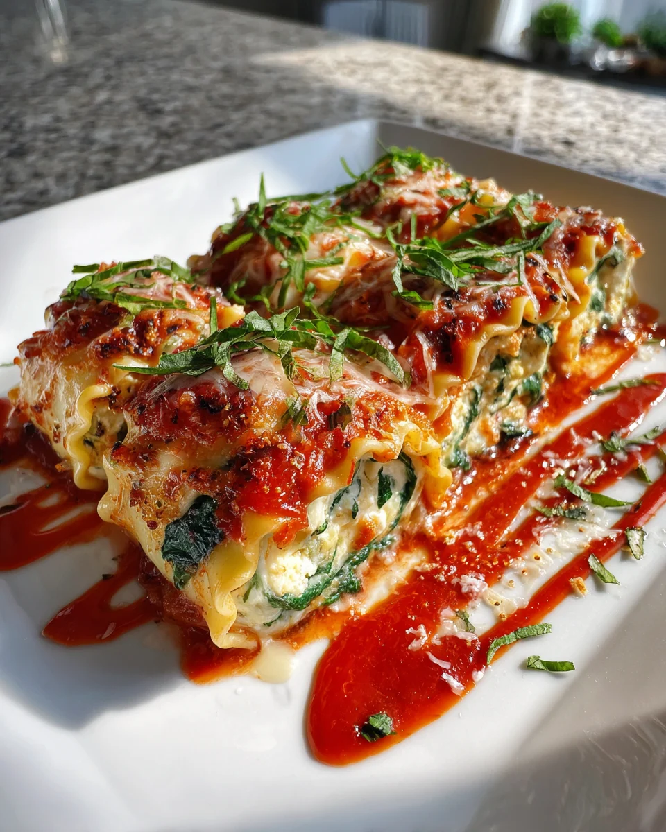 Spinach Ricotta Lasagna Rolls