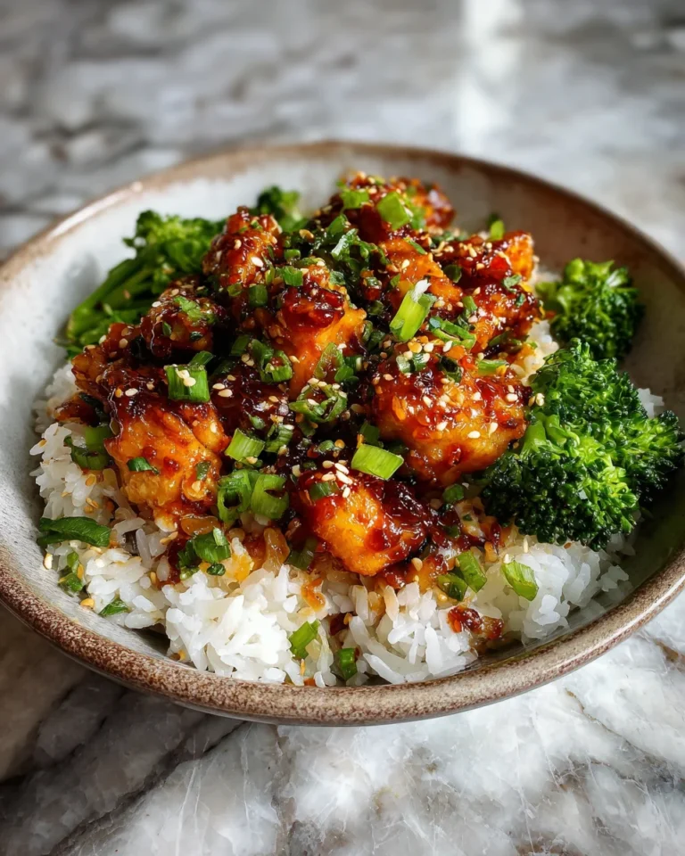 Sticky Honey Garlic Chicken Rice Bowls