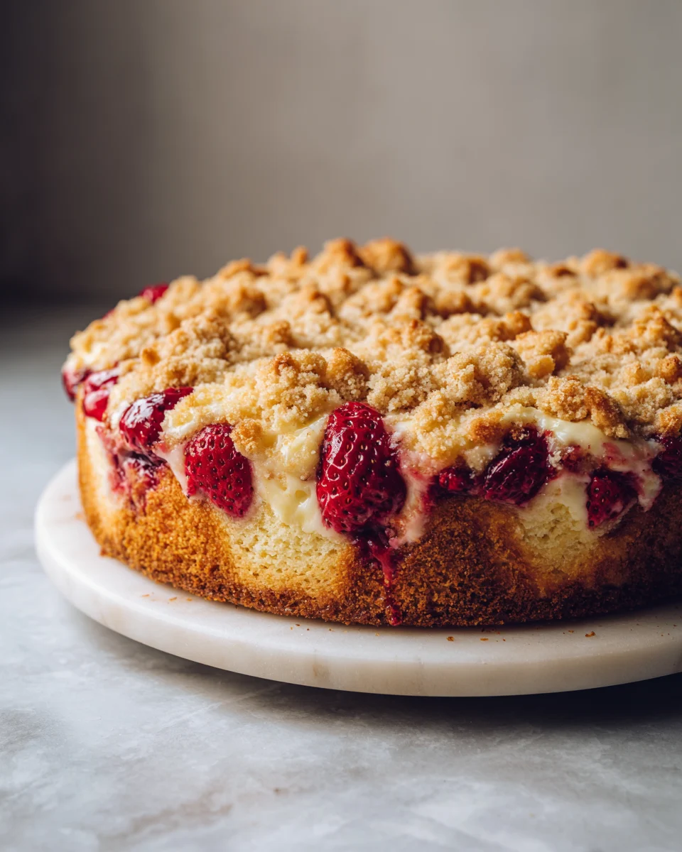 Strawberry Vanilla Crumb Cake