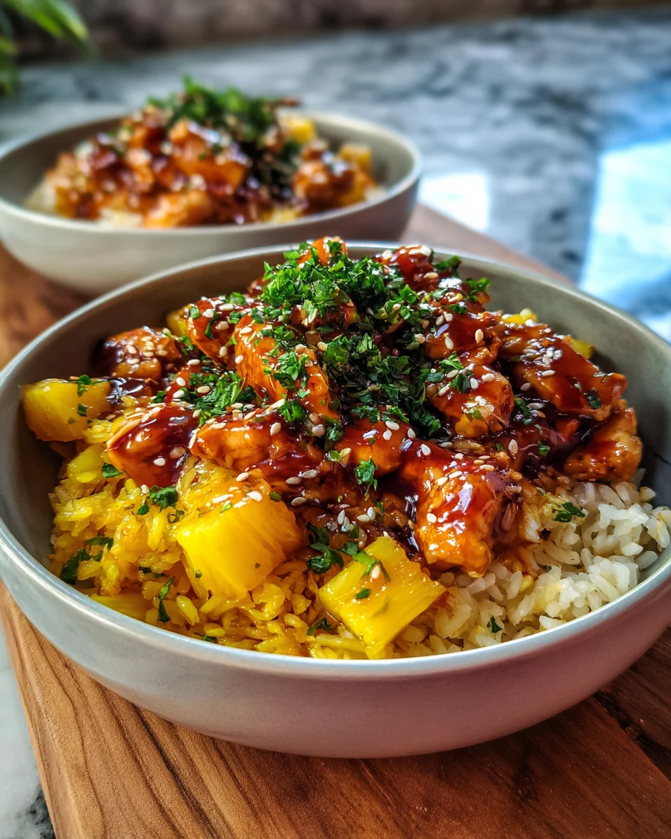 Teriyaki Chicken Pineapple Rice Bowls
