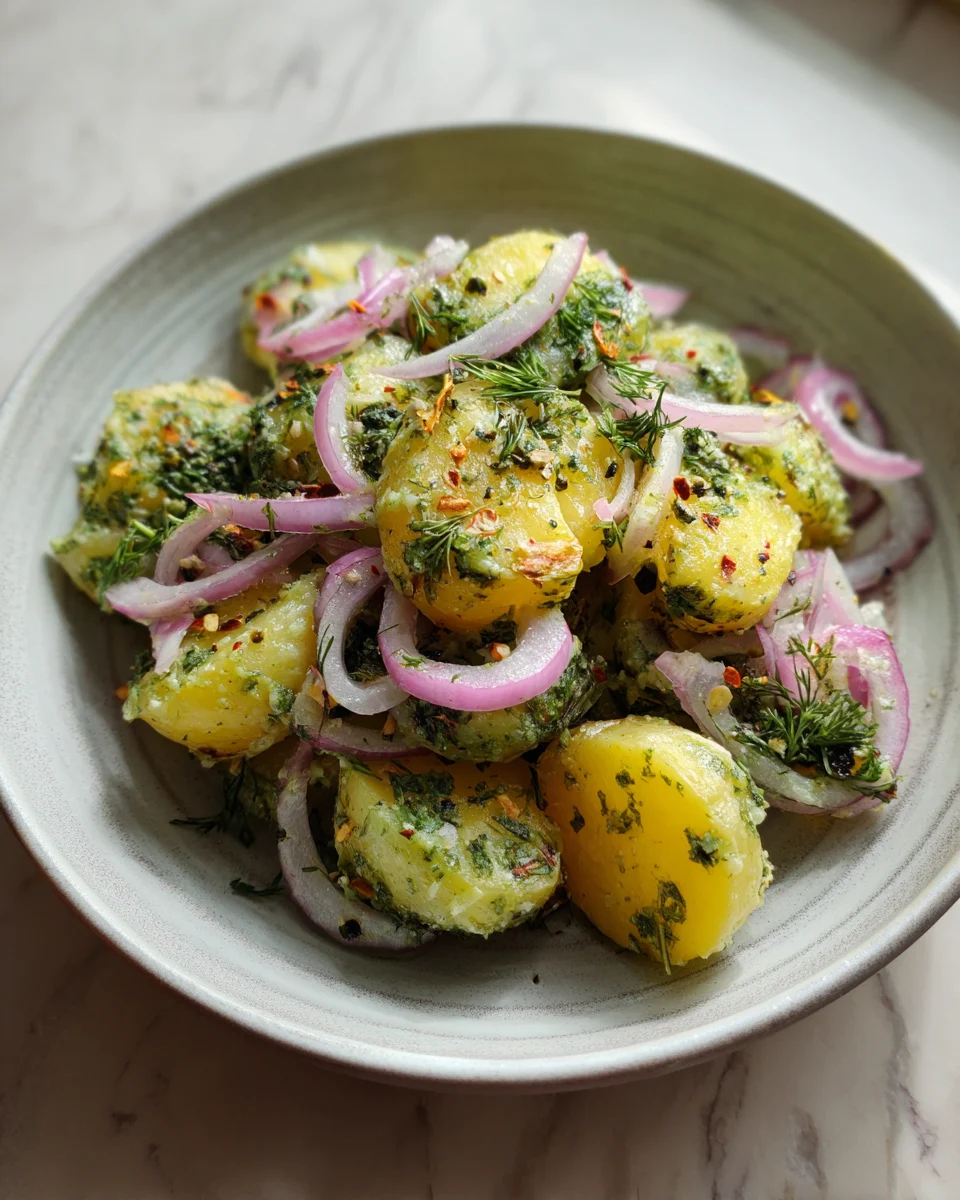 Viral Green Crispy Potato Salad