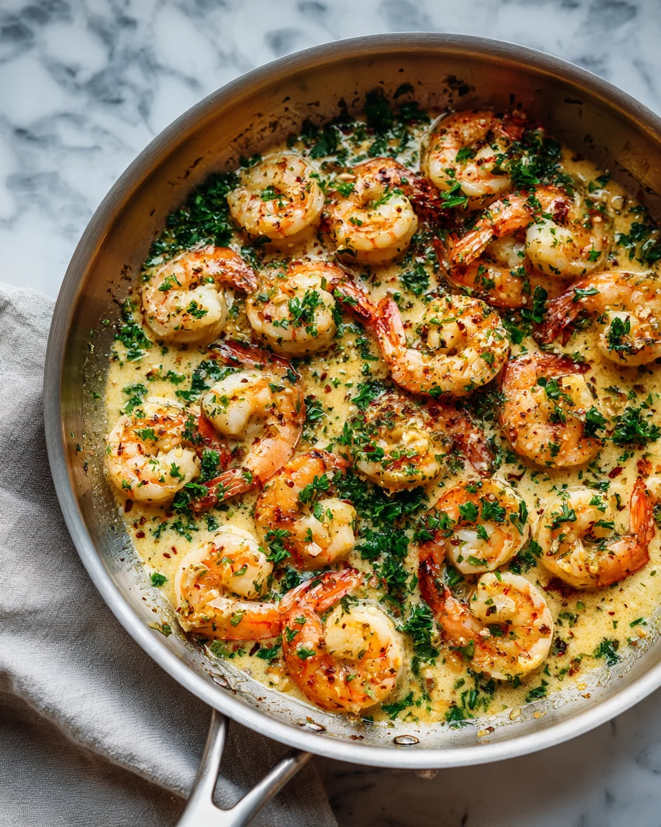 Creamy Garlic Butter Shrimp Skillet