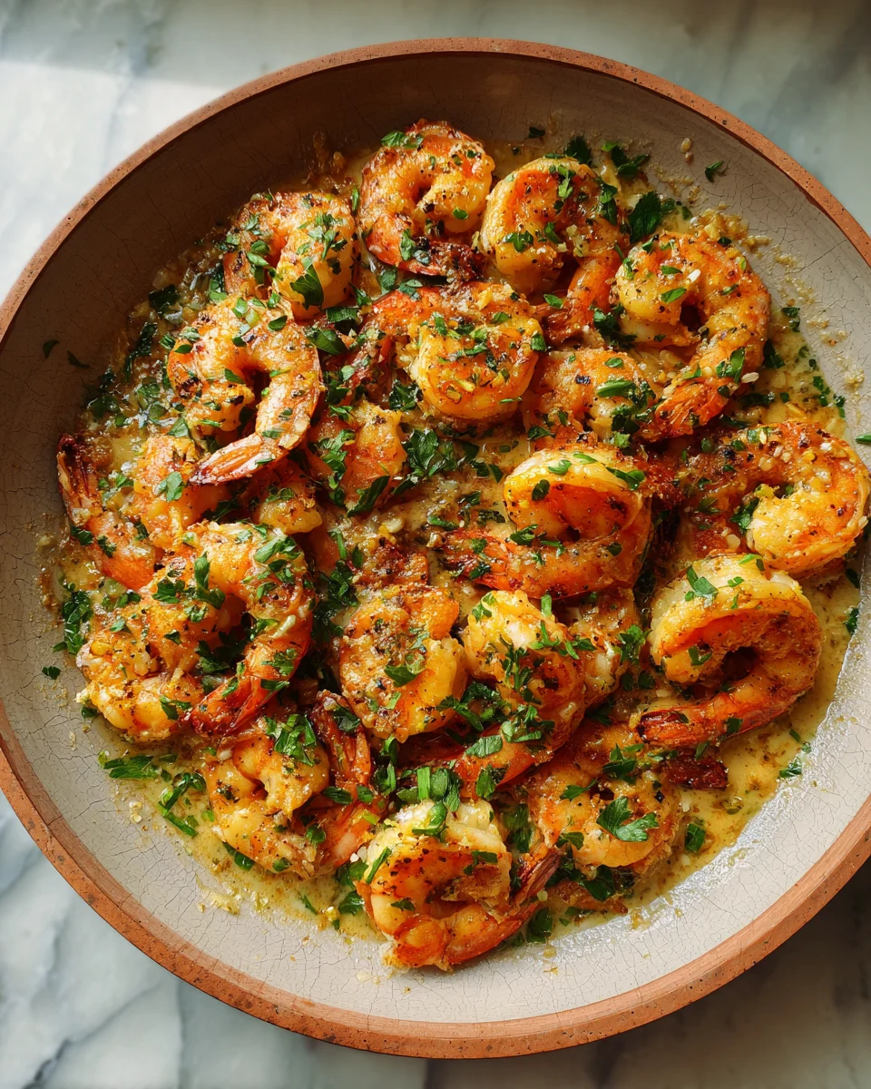 Creamy Garlic Butter Shrimp Skillet