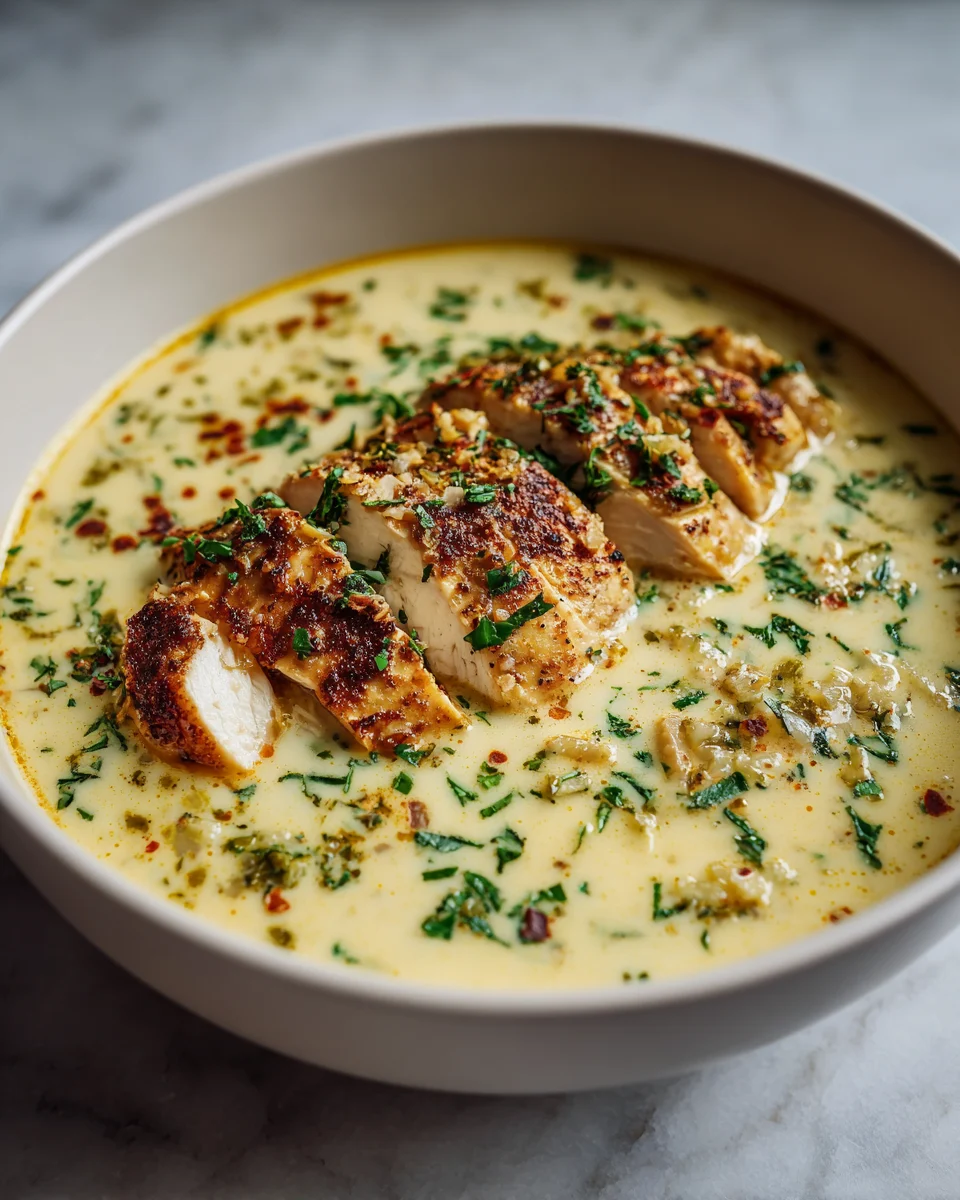 Creamy Garlic Chicken Soup