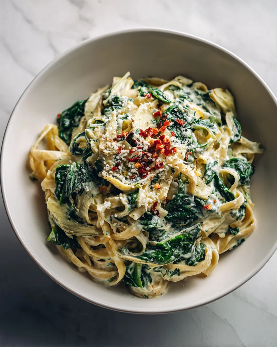 Creamy Spinach Artichoke Pasta