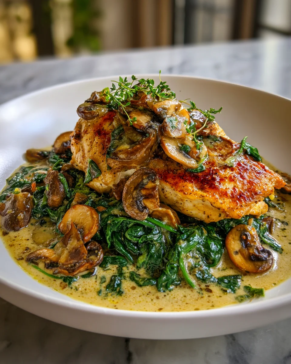 Creamy Spinach Mushroom Chicken