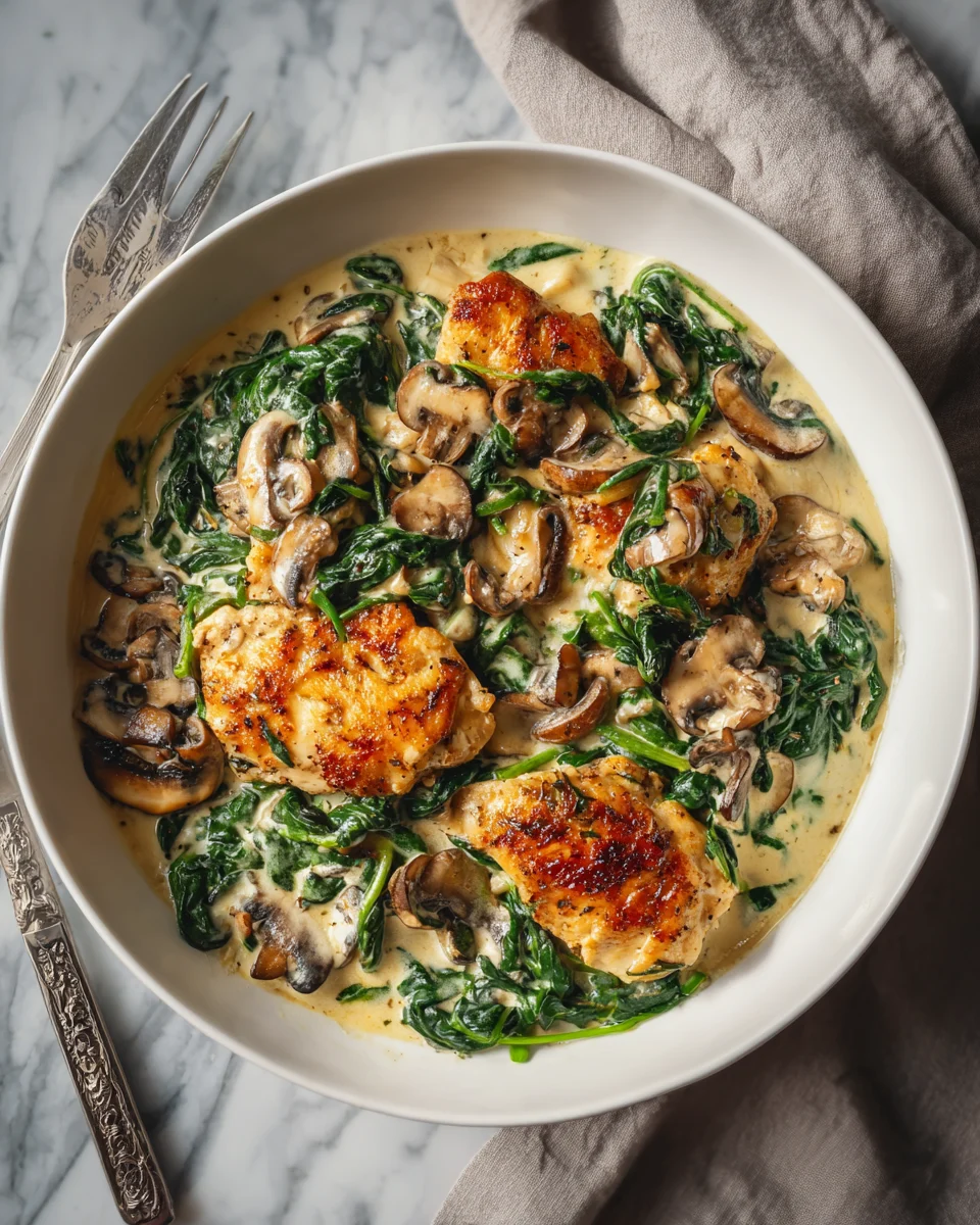 Creamy Spinach Mushroom Chicken
