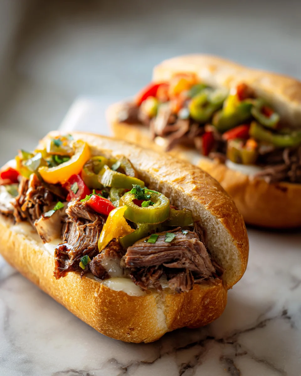 Crockpot Italian Beef Sandwiches