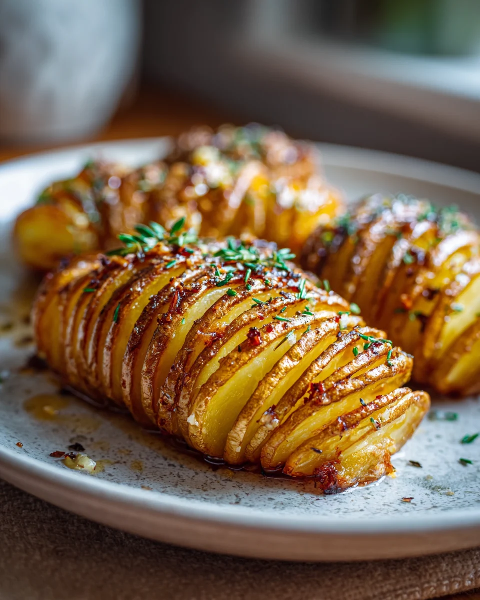 Garlic Butter Hasselback Potatoes