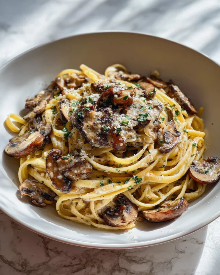Garlic Butter Mushroom Linguine