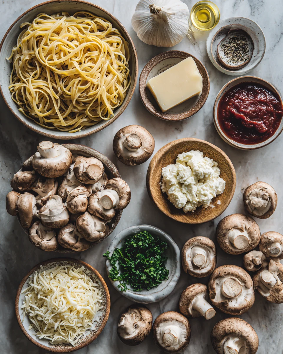 Garlic Butter Mushroom Linguine