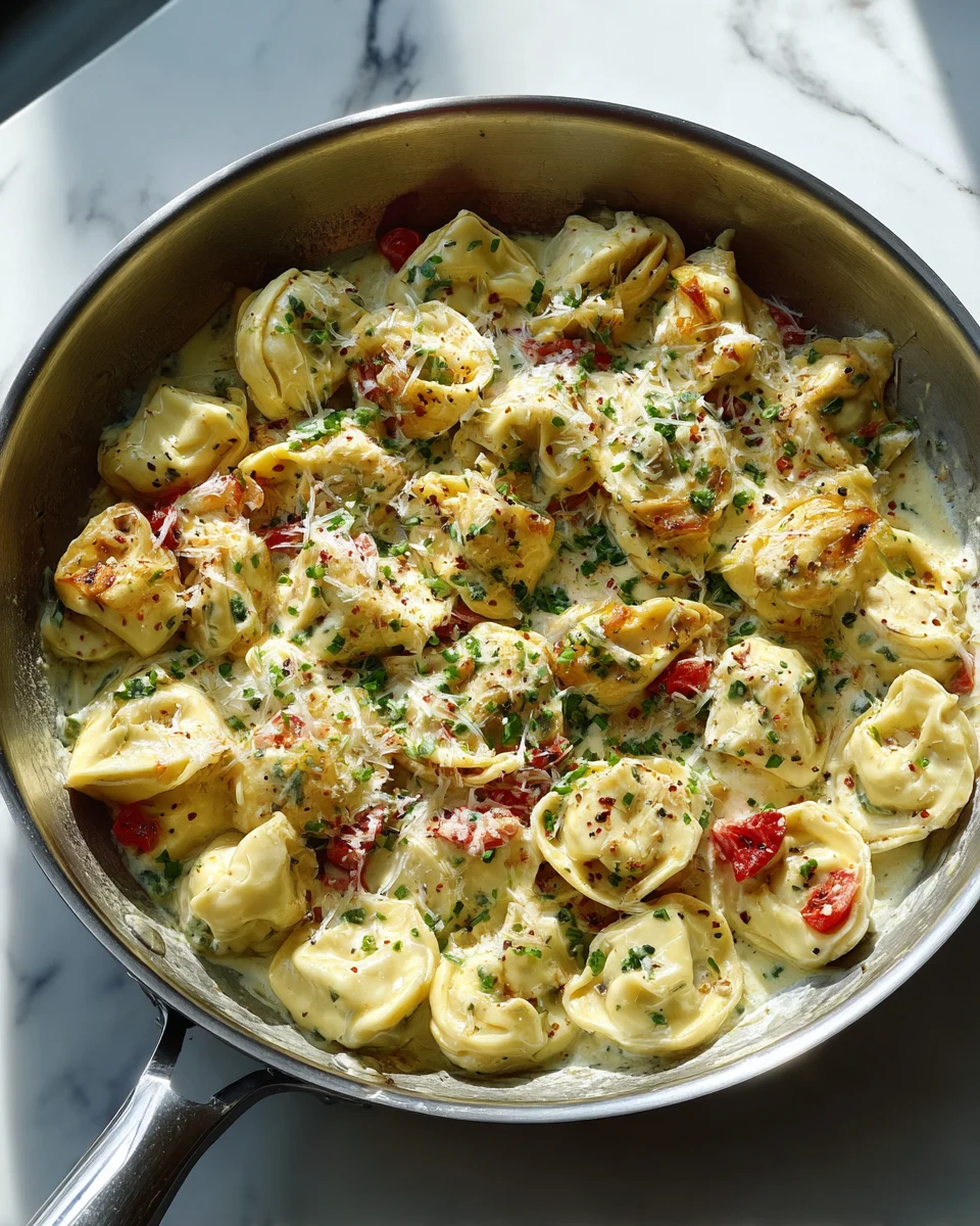 Garlic Parmesan Tortellini Skillet