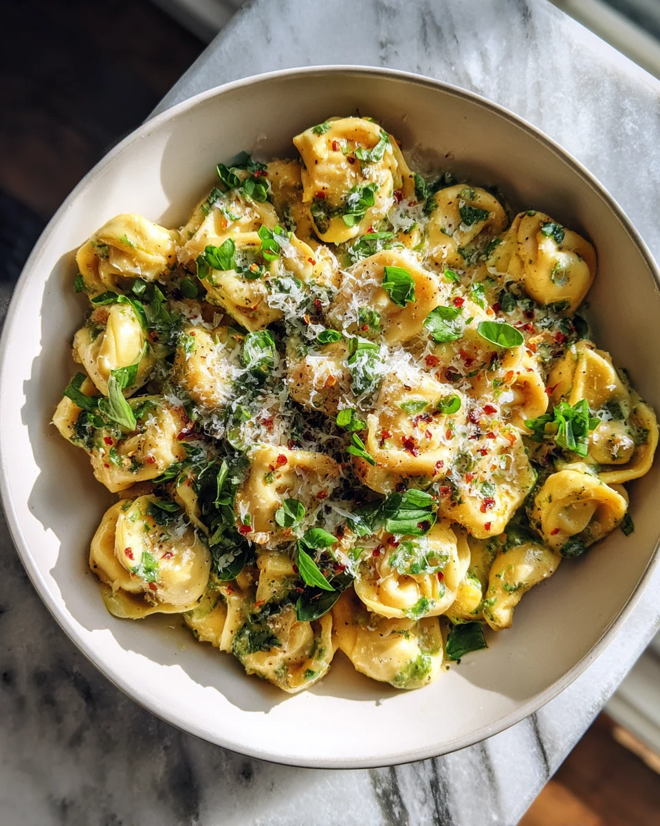 Garlic Parmesan Tortellini Skillet