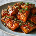 Honey Garlic Glazed Salmon Bites