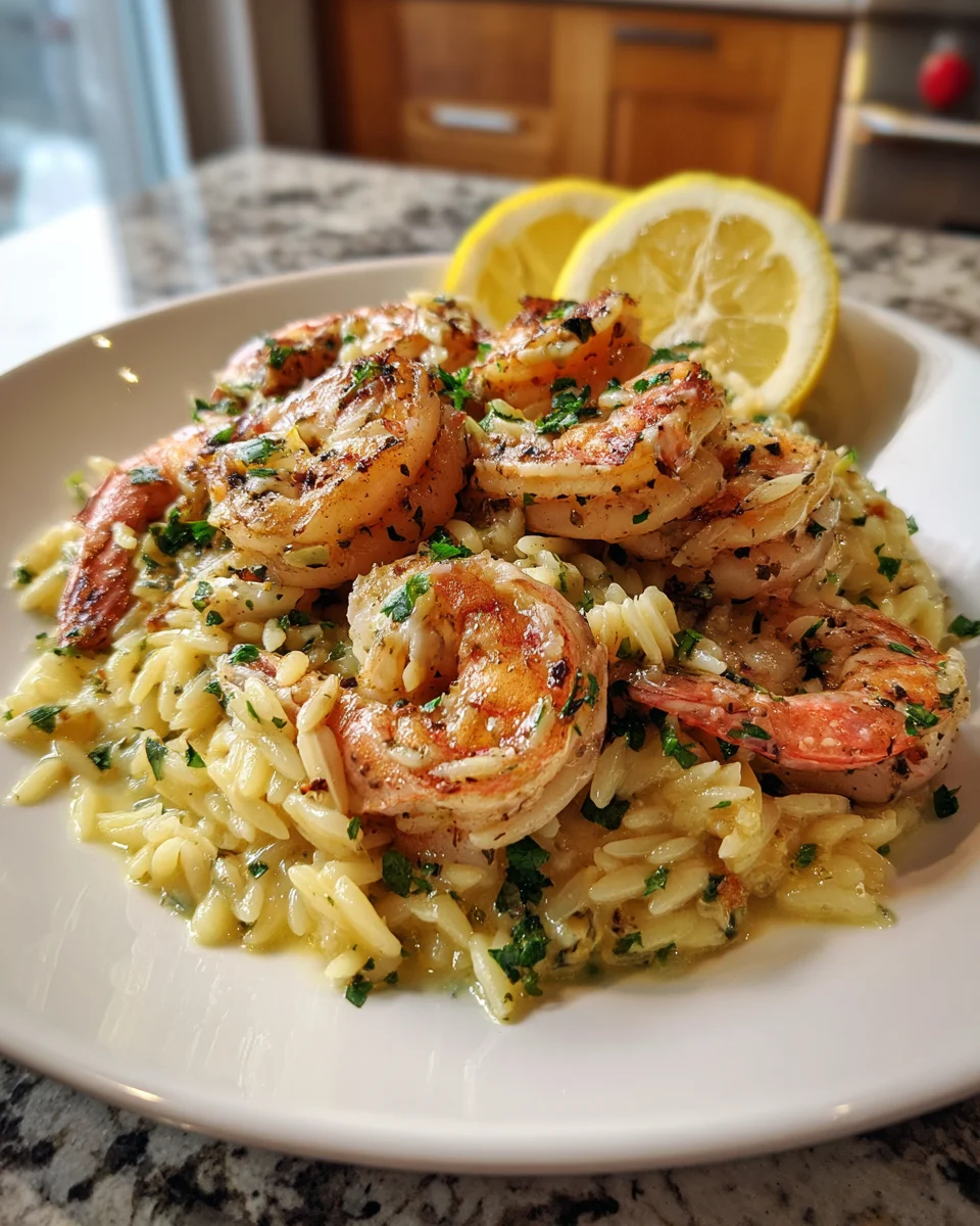 Lemon Butter Shrimp and Orzo