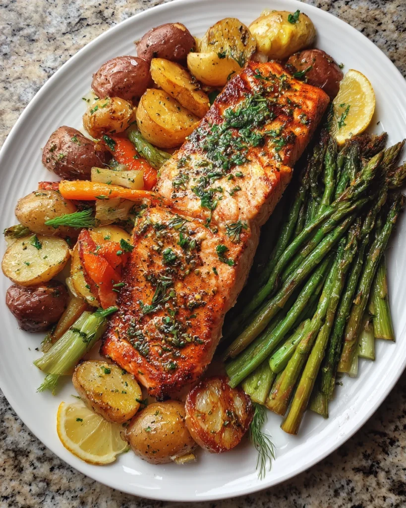 Lemon Herb Salmon Sheet Pan