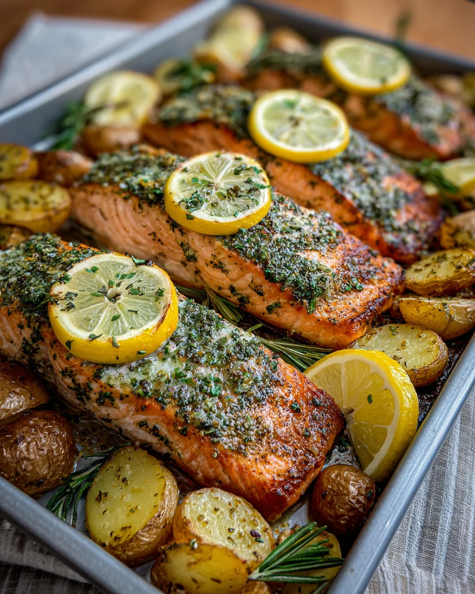 Lemon Herb Salmon Sheet Pan