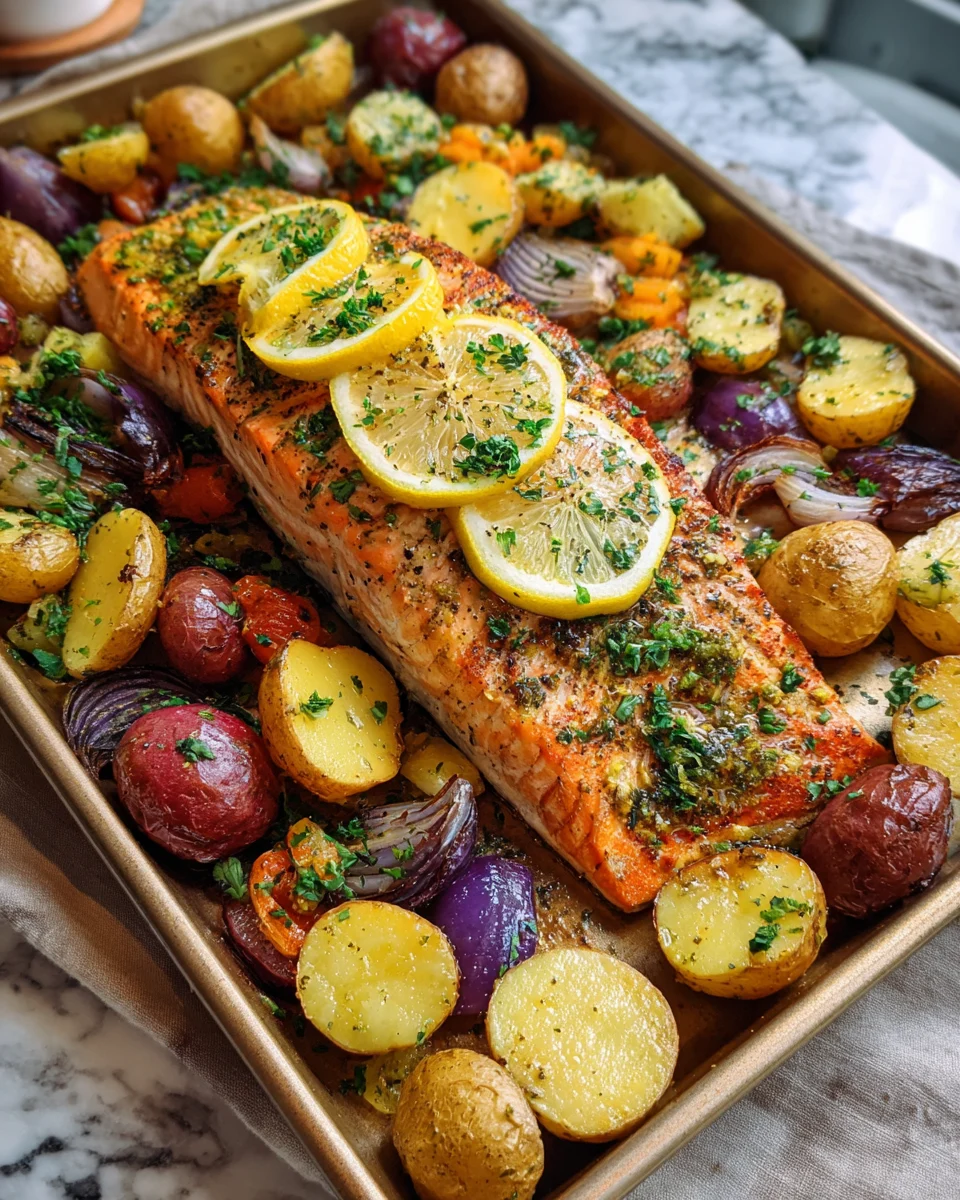 Lemon Herb Salmon Sheet Pan