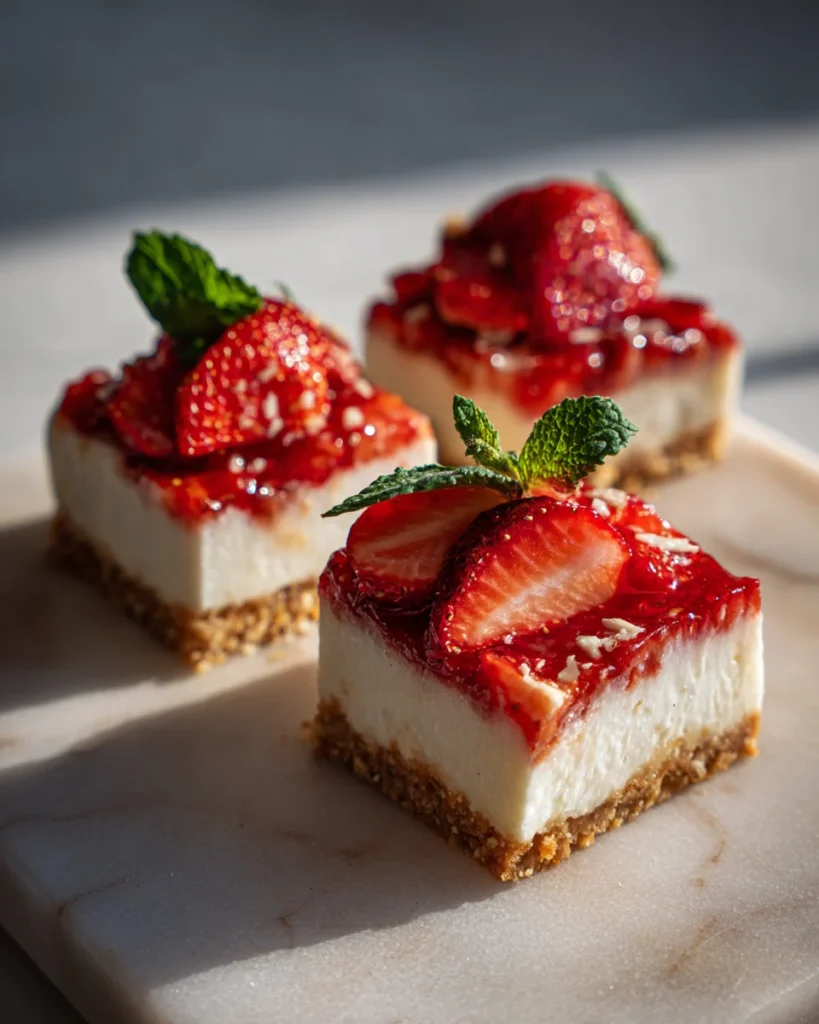 No-Bake Strawberry Cheesecake Bars