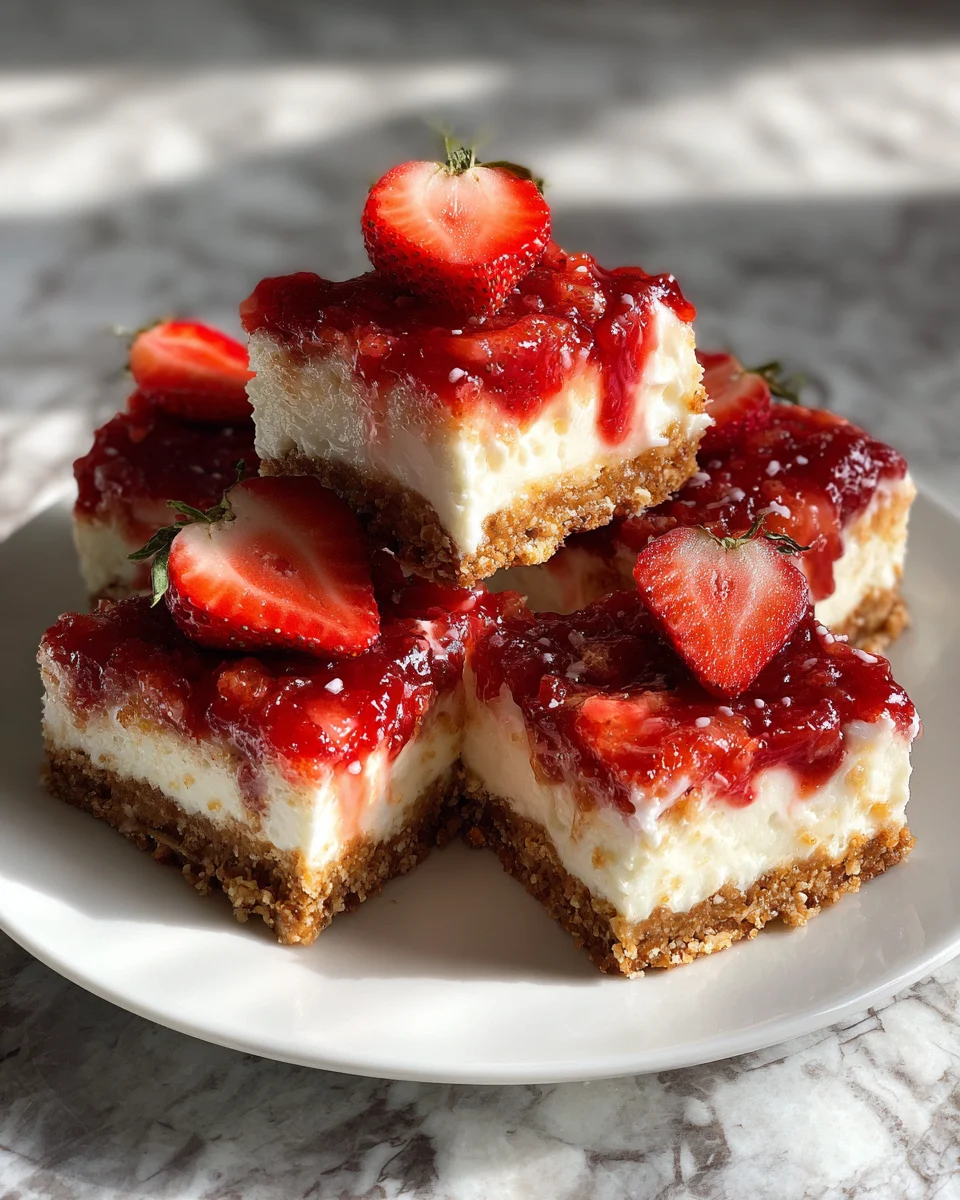No-Bake Strawberry Cheesecake Bars